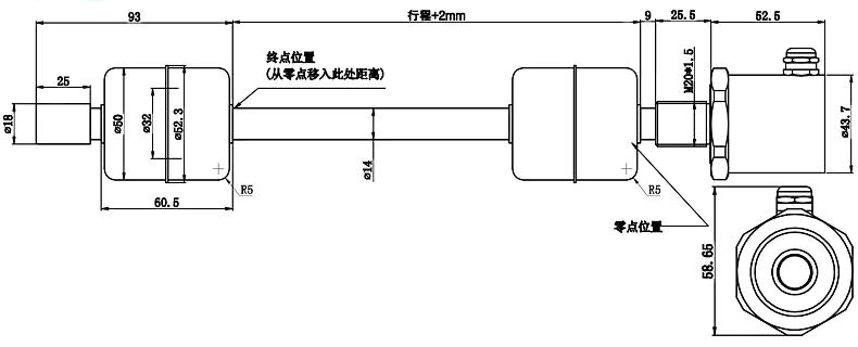 磁阻式浮球液位传感器